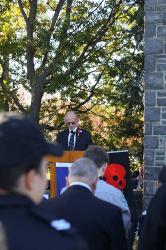 Thumbnail Image of Speaker at ANZAC Day memorial service