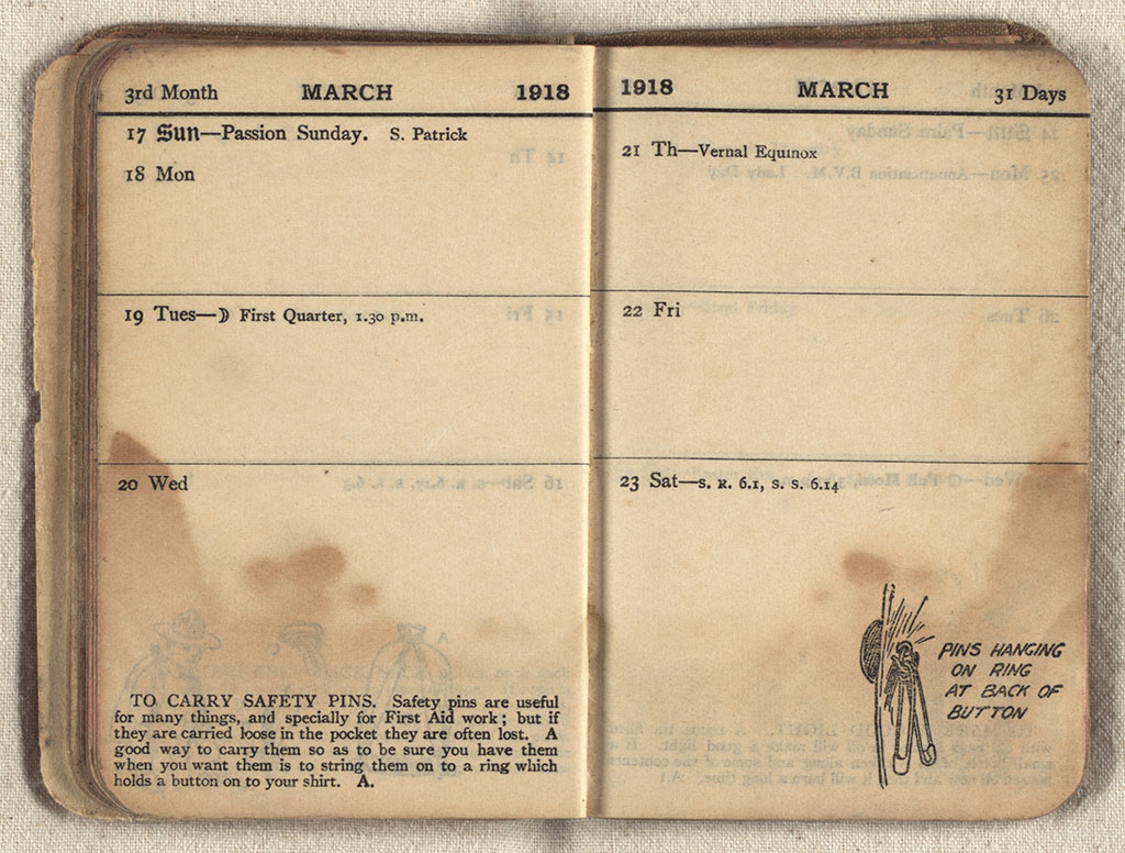 Image of Soldiers' own note book and diary for 1918. 1918