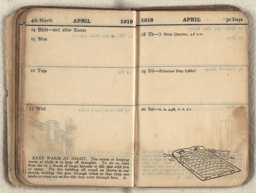 Image of Soldiers' own note book and diary for 1918. 1918