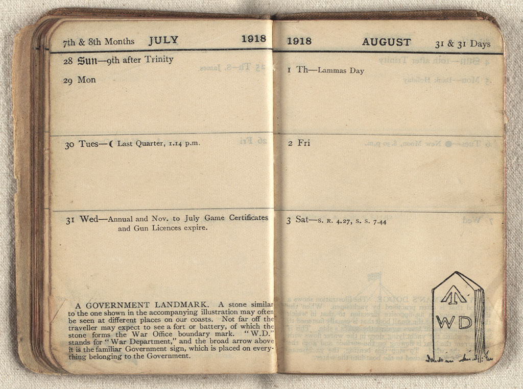Image of Soldiers' own note book and diary for 1918. 1918