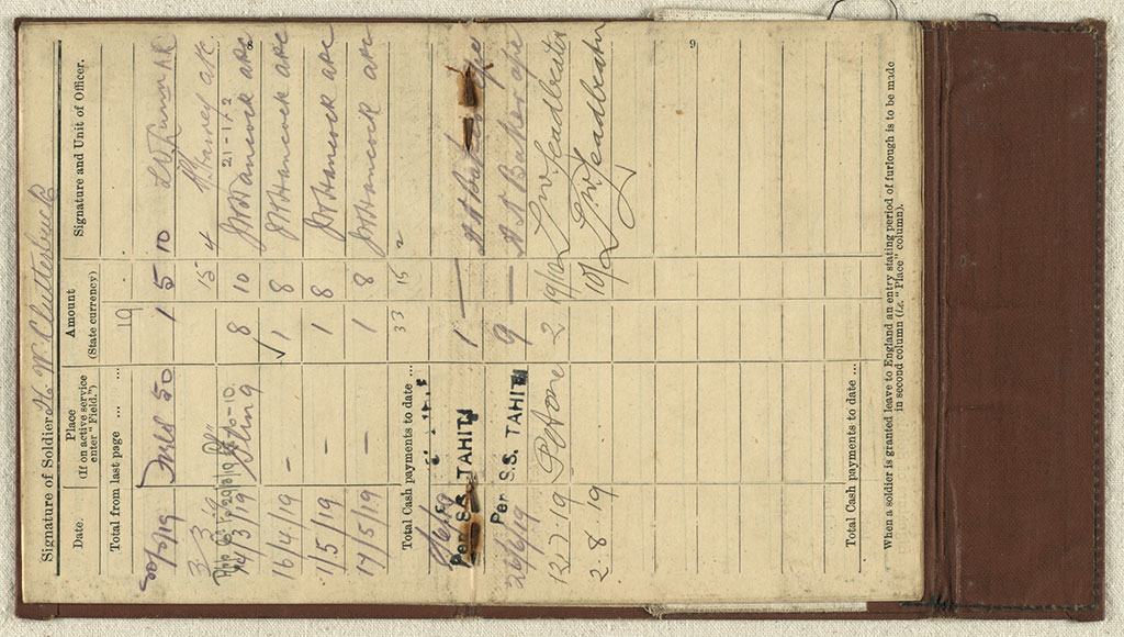 Image of New Zealand soldier's pay book for use on active service [circa 1910-1920]