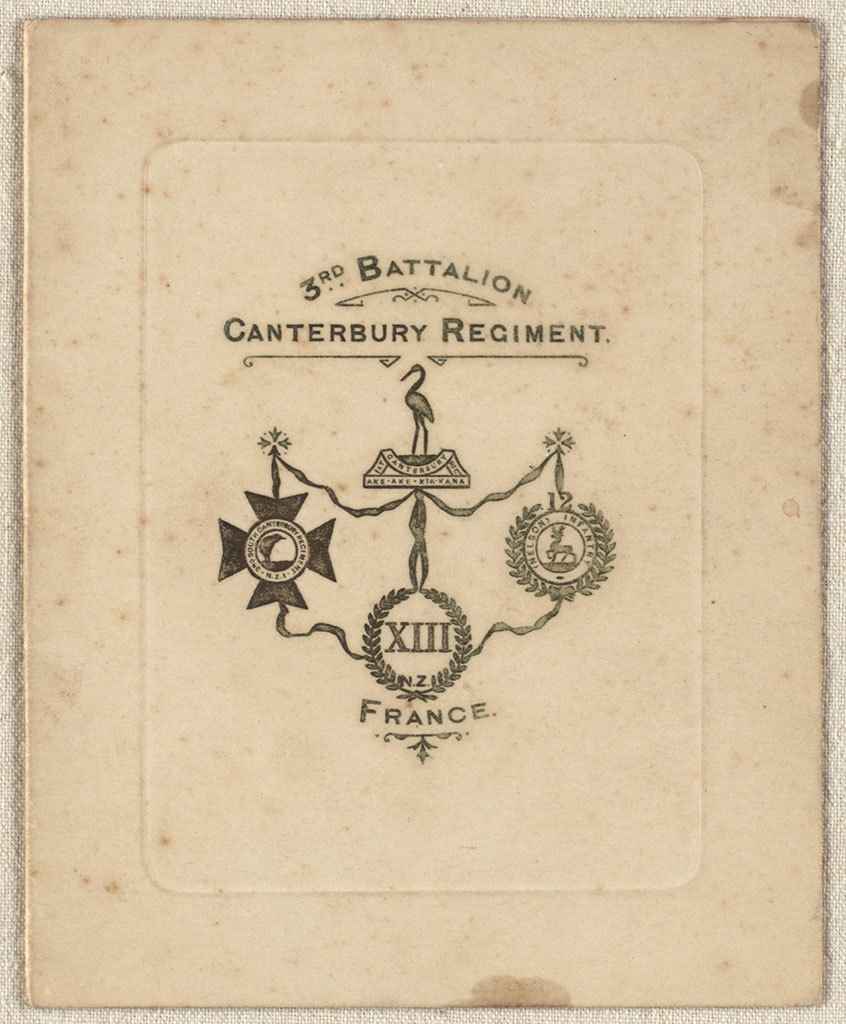 Image of Christmas card, 3rd Battalion, Canterbury Regiment 1917-11-02