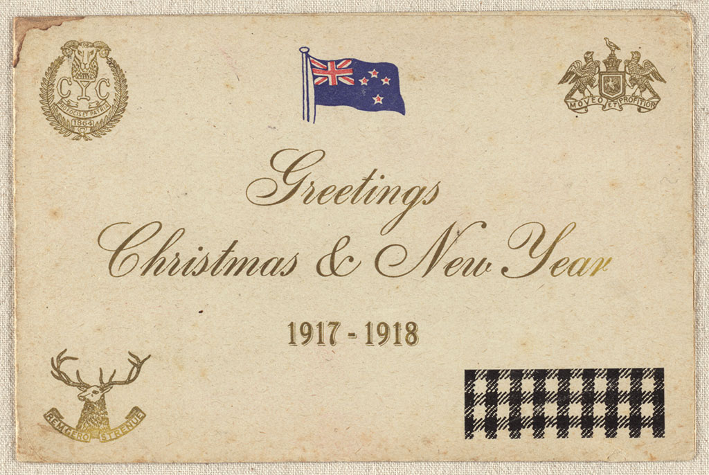 Image of Christmas card, Canterbury Mounted Rifles 1917-1918