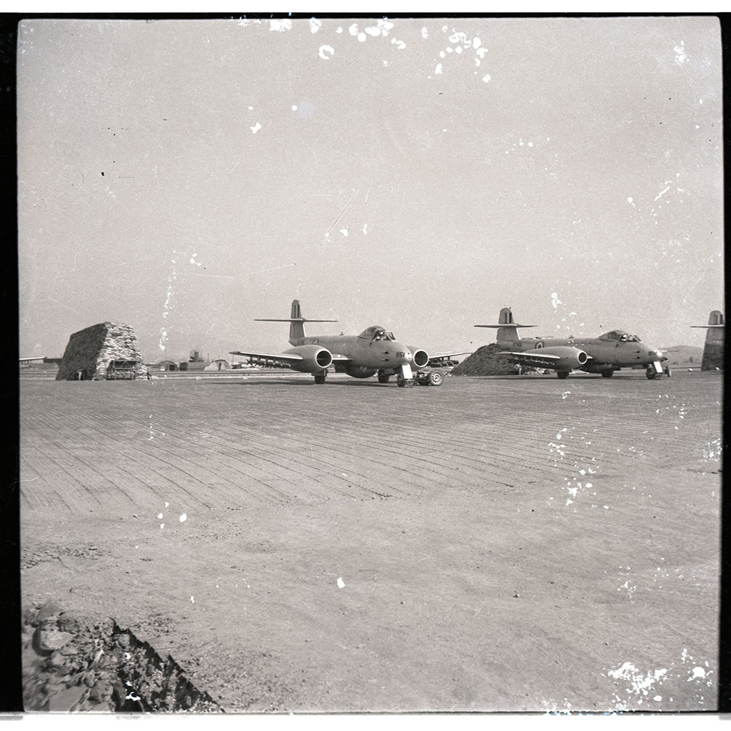 Image of Australian Meteor jets on their base on Kimpo airfield, 1951 1951