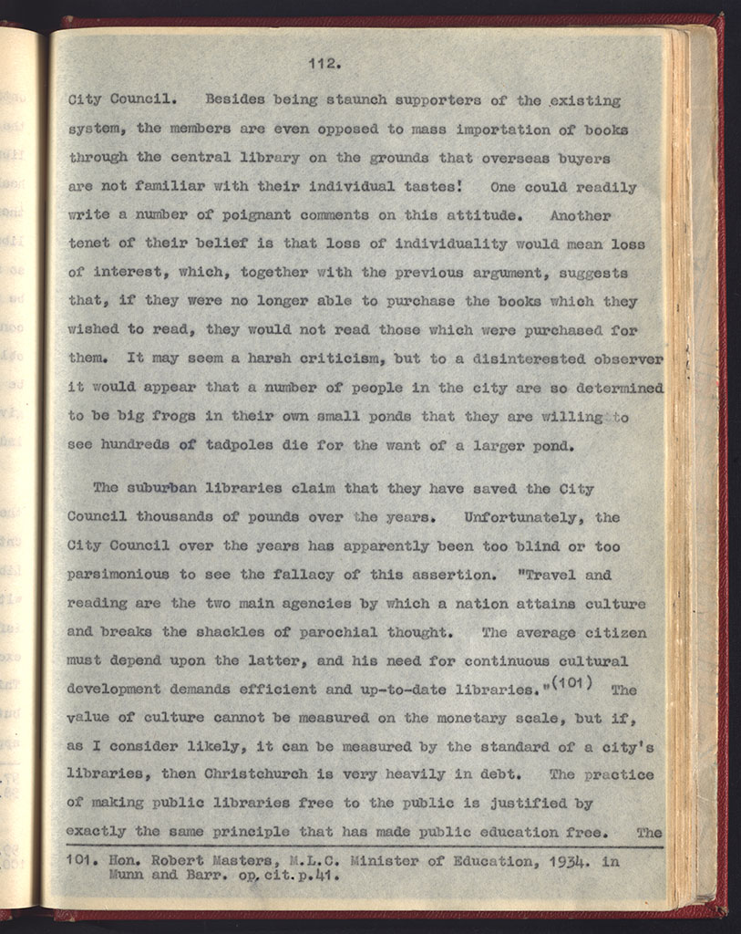 Image of The Christchurch metropolitan library service, 1852-1948 : a critical survey 1950.